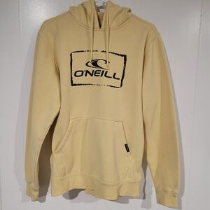 O'Neill Men's Yellow Hoodie, Black Logo. Size Medium